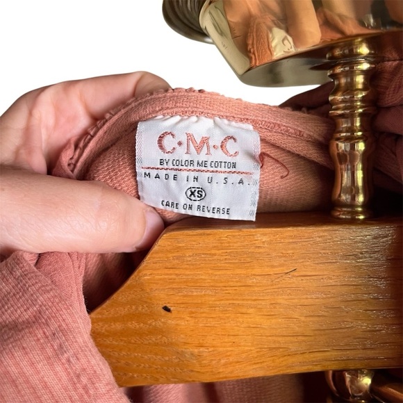 CMC Color Me Cotton Stylish Peach Jacket with Hood Crosshatch Design - Picture 4 of 13